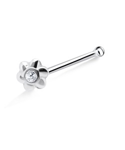 Stony Flower Silver Bone Nose Stud NSKD-374